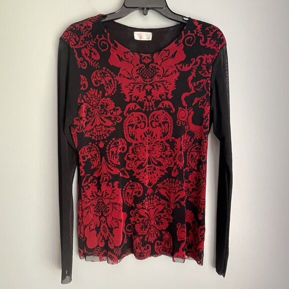 Petit Pois by Viviana G Velvet Feel Sheer Arms Popover Whimsy Goth NO SIZE TAG M - Picture 1 of 16